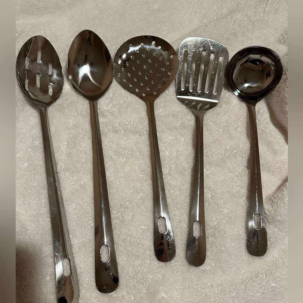 5 pack stainless steel steel spoons and utensils for dinnerware for rice salad
